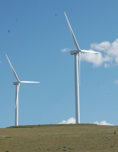 Wind turbine in SW Alberta. Photo by SB Davis